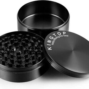 Kingtop Spice Herb Grinder Black 3"